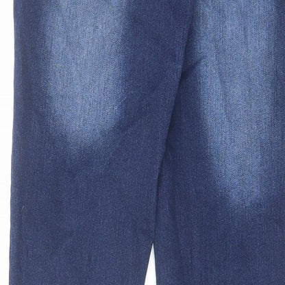 Denim & Co. Womens Blue Cotton Skinny Jeans Size 10 L28 in Regular Zip