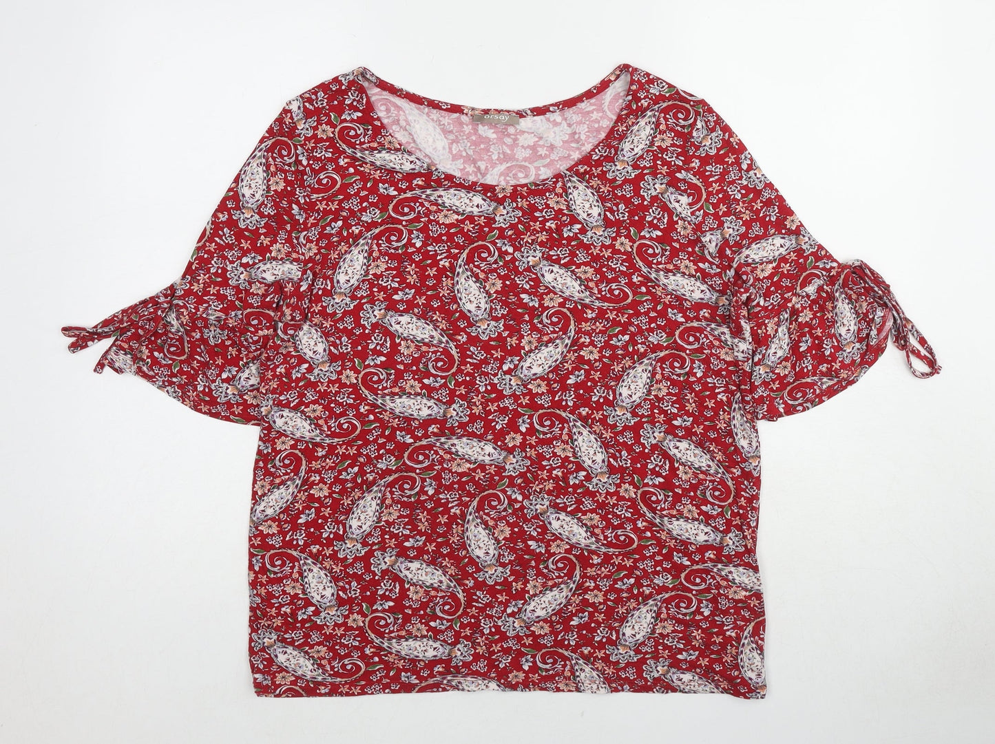 Womens UK Size L ORSAY Red Basic Blouse