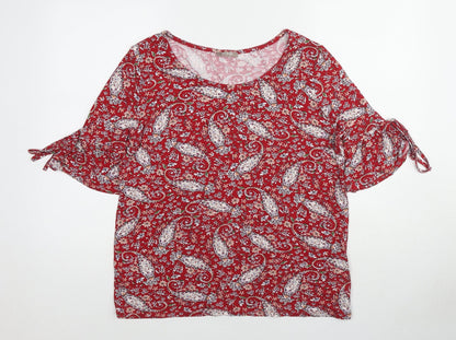 Womens UK Size L ORSAY Red Basic Blouse
