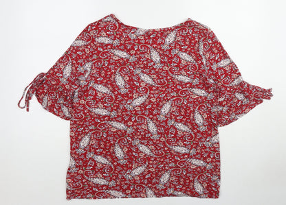 Womens UK Size L ORSAY Red Basic Blouse