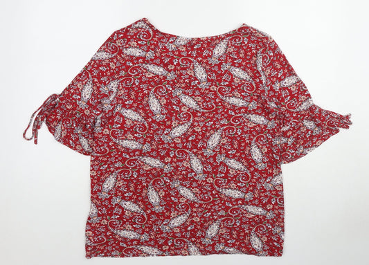 Womens UK Size L ORSAY Red Basic Blouse