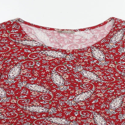 Womens UK Size L ORSAY Red Basic Blouse