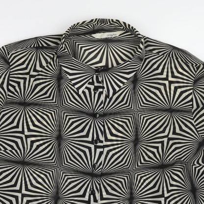 Essential Style Womens Multicoloured Geometric Polyester Basic Button-Up Size 20 Collared