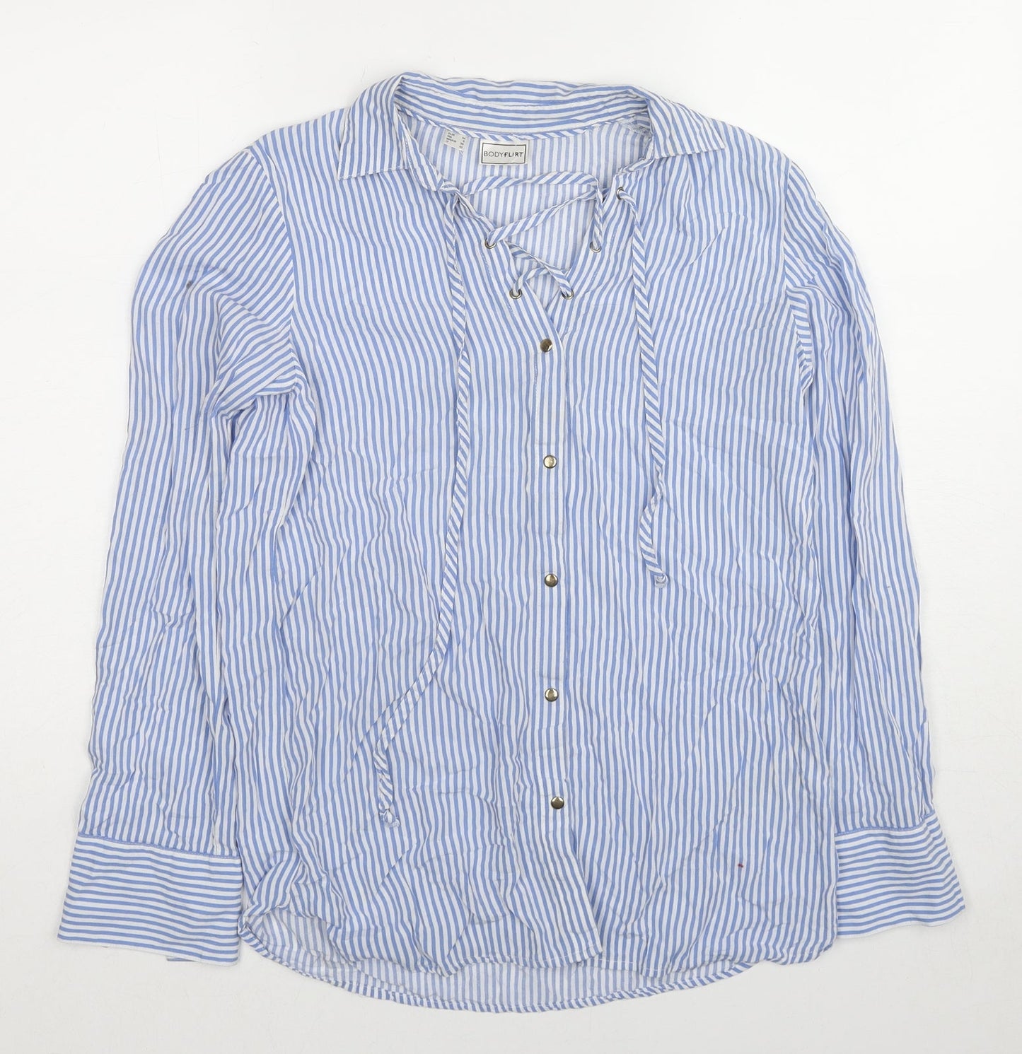 Womens UK Size 6 Body Flirt Blue Basic Button-Up