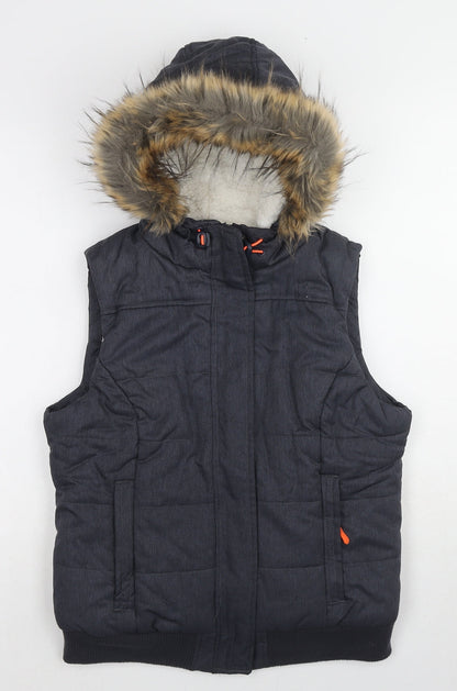 Avenue Womens Blue Gilet Jacket Size 12 Zip