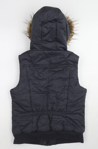 Avenue Womens Blue Gilet Jacket Size 12 Zip