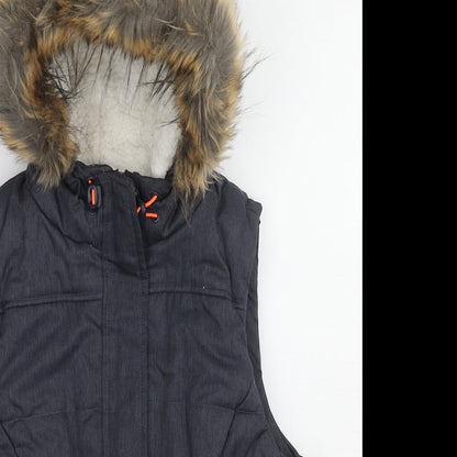 Avenue Womens Blue Gilet Jacket Size 12 Zip