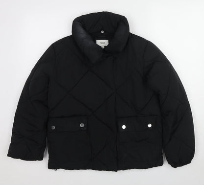 Womens UK Size 6 NEXT Black Quilted Coat