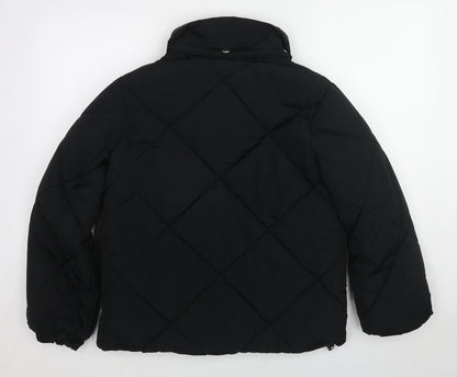 Womens UK Size 6 NEXT Black Quilted Coat