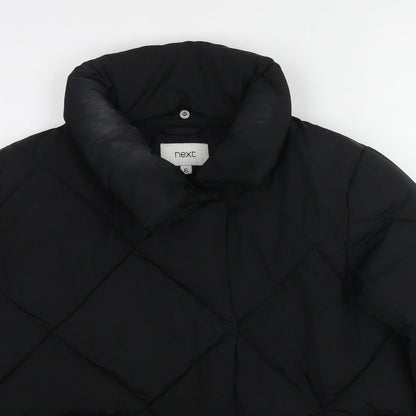 Womens UK Size 6 NEXT Black Quilted Coat