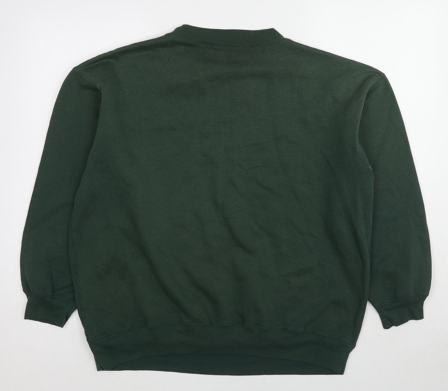 Blue Base Womens Green Cotton Pullover Sweatshirt Size L Pullover