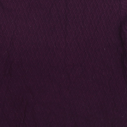 Country Casuals Womens Purple Round Neck Argyle/Diamond Cotton Pullover Jumper Size L