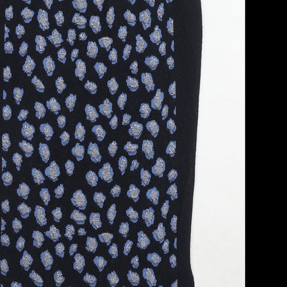 Marks and Spencer Womens Blue Geometric Viscose A-Line Skirt Size 8