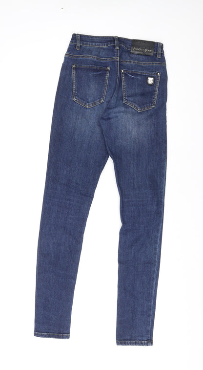 Vigneaud Womens Blue Cotton Skinny Jeans Size 29 in L33 in Regular Zip