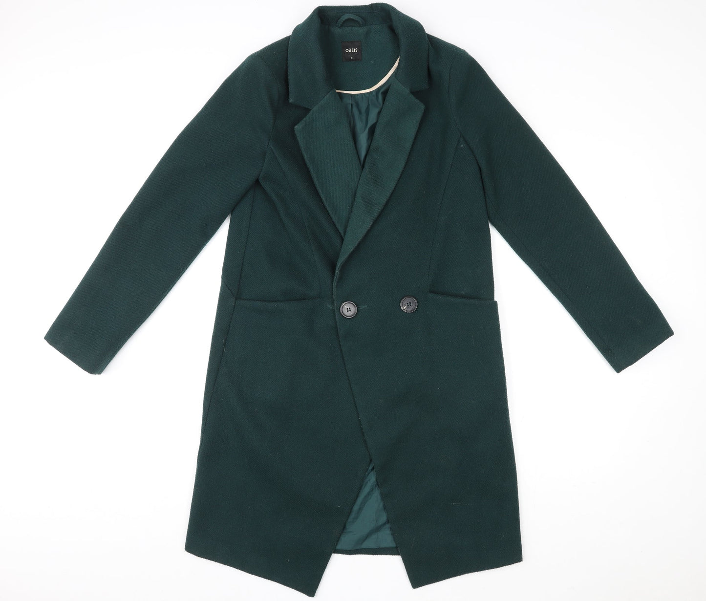 Womens UK Size S Oasis Green Overcoat