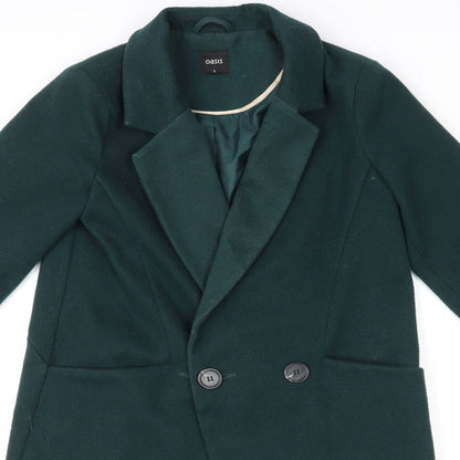 Womens UK Size S Oasis Green Overcoat
