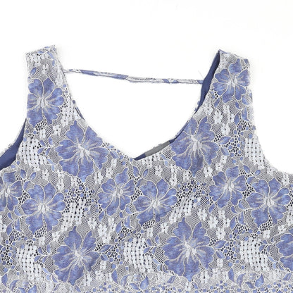 Womens UK Size L Yessica Blue Basic Tank