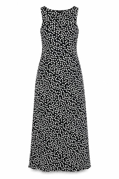 River Island Womens Black Polka Dot Polyester Maxi Size 8 Scoop Neck Pullover