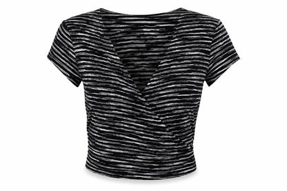 Womens UK Size 8 Miss Selfridge Black Cropped T-Shirt