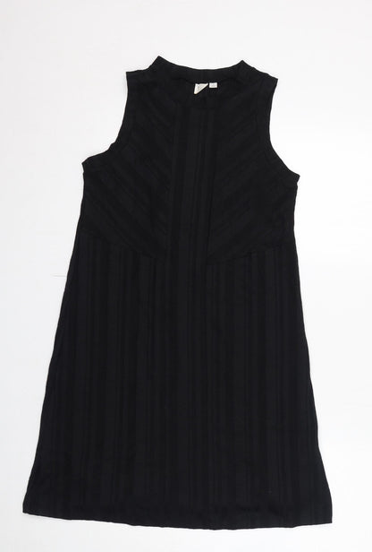 Gap Womens Black Striped Viscose A-Line Size M Crew Neck Pullover