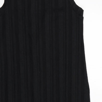 Gap Womens Black Striped Viscose A-Line Size M Crew Neck Pullover