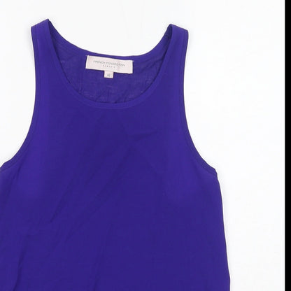 French Connection Womens Purple Polyester Basic Tank Size XS Round Neck