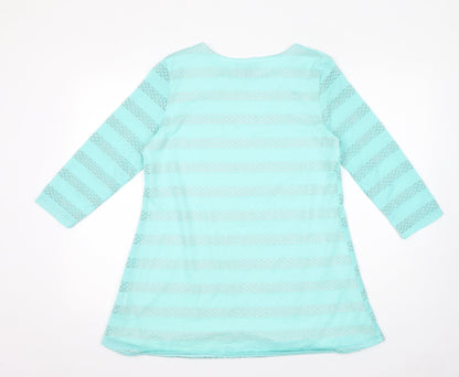 Womens UK Size 12 Saloos Blue Basic T-Shirt