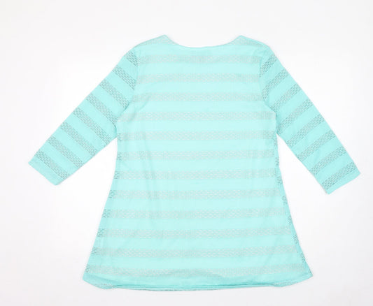 Womens UK Size 12 Saloos Blue Basic T-Shirt