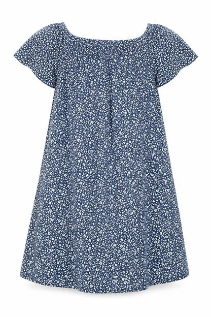Mango Womens Blue Floral Polyester Trapeze & Swing Size M Boat Neck Pullover
