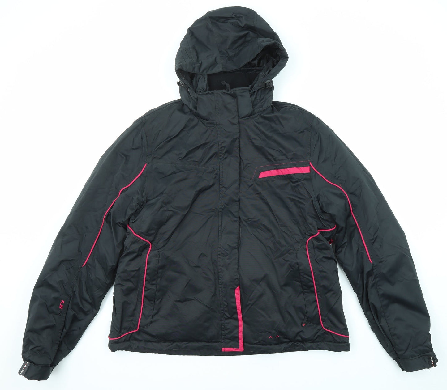 Womens UK Size 16 Parallel Black Windbreaker Coat