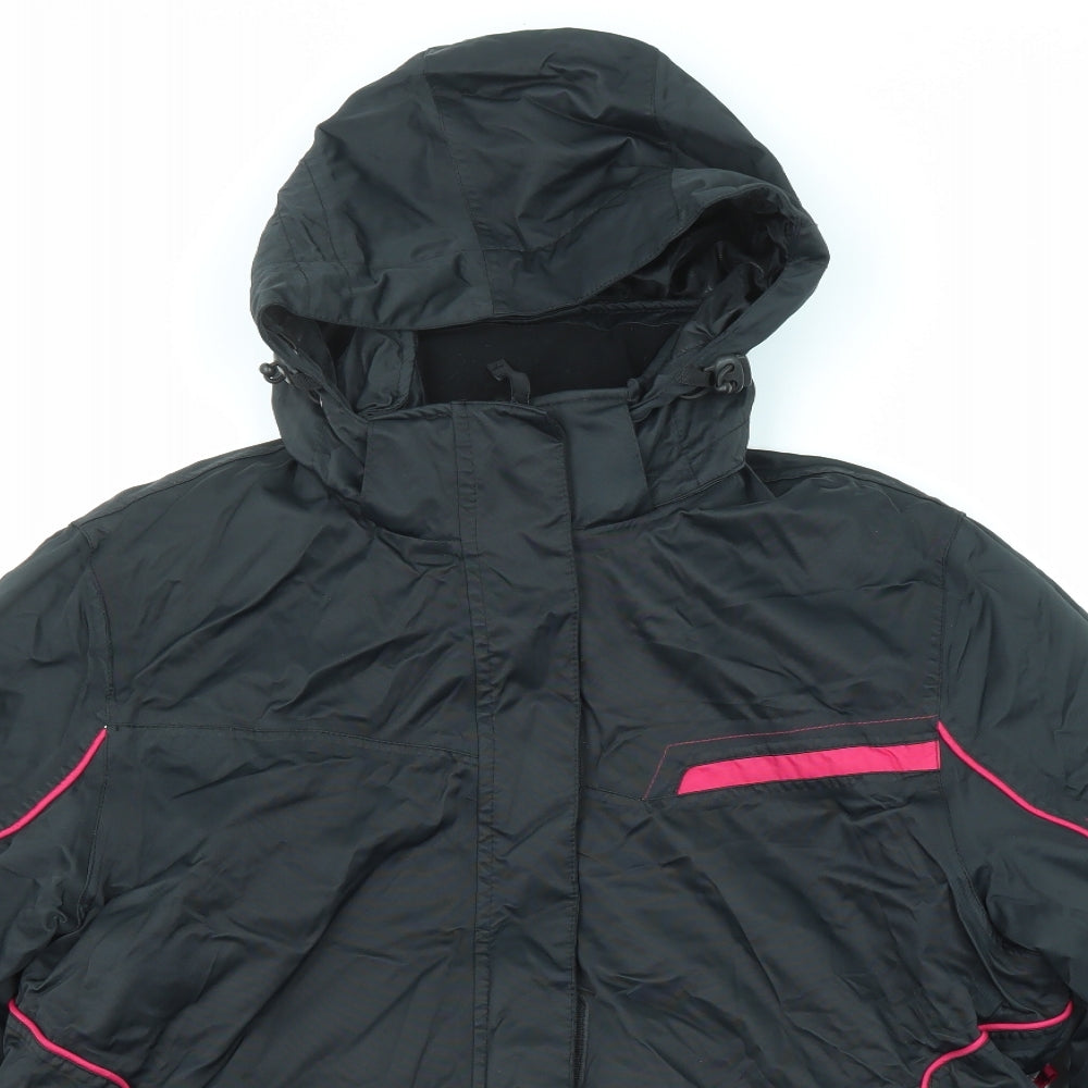 Womens UK Size 16 Parallel Black Windbreaker Coat