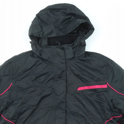 Womens UK Size 16 Parallel Black Windbreaker Coat