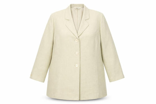 ELVI Womens Beige Jacket Blazer Size 20 Button