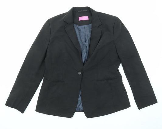 Brook Taverner Womens Black Polyester Jacket Blazer Size 14