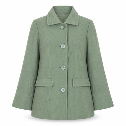 Marks & Spencer Womens Green Overcoat Coat Size 12 Button