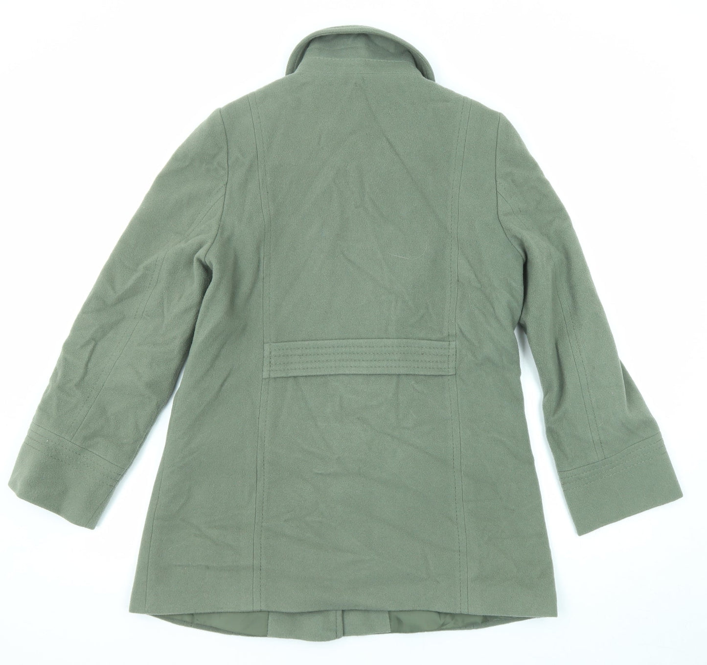 Marks and Spencer Womens Green Overcoat Coat Size 12 Button