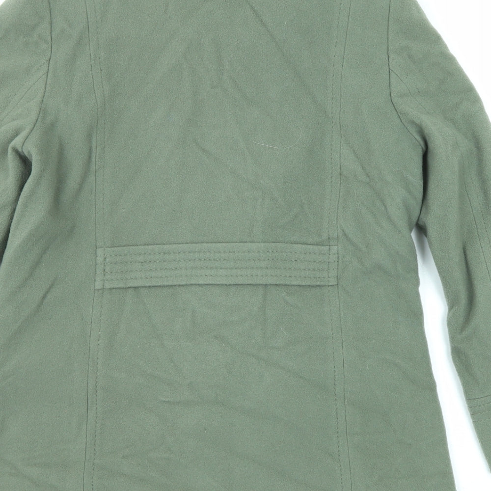Marks and Spencer Womens Green Overcoat Coat Size 12 Button