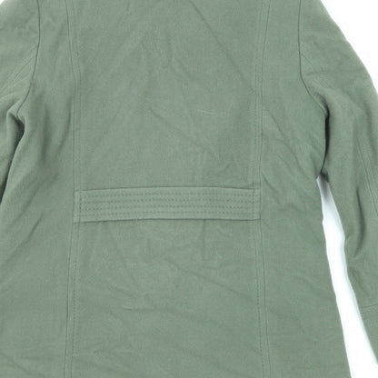 Marks and Spencer Womens Green Overcoat Coat Size 12 Button