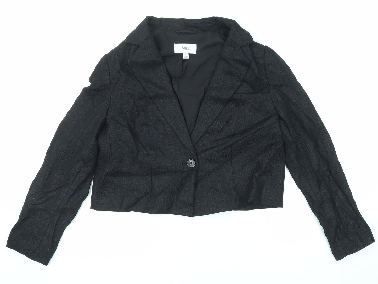 Womens UK Size 14 Marks and Spencer Black Jacket