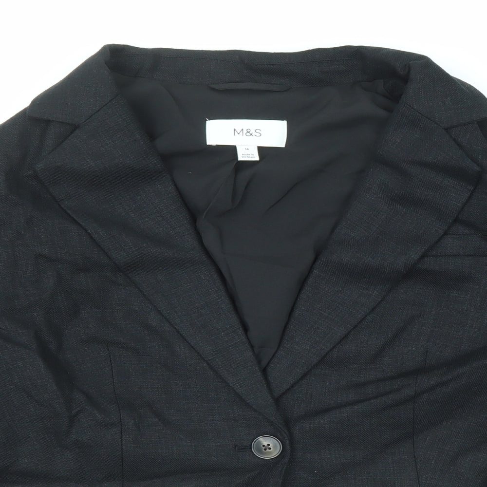 Womens UK Size 14 Marks and Spencer Black Jacket
