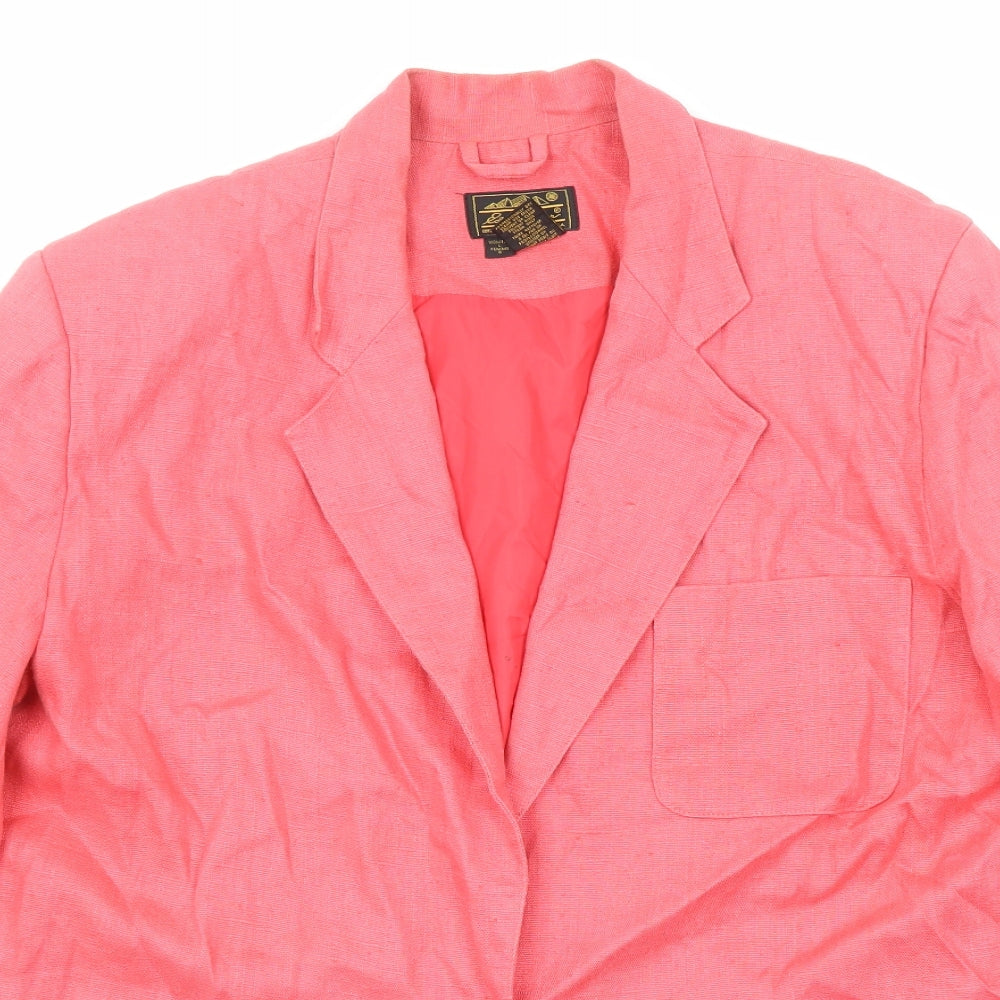 Eddie Bauer Womens Pink Jacket Blazer Size L Button