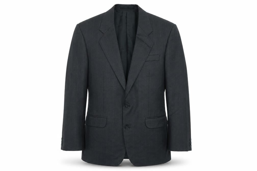 Burton Mens Black Striped Polyester Jacket Suit Jacket Size 40 Regular