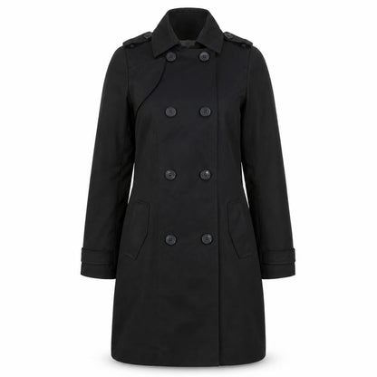 VILA Womens Black Pea Coat Coat Size XS Button