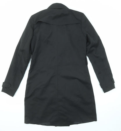 VILA Womens Black Pea Coat Coat Size XS Button