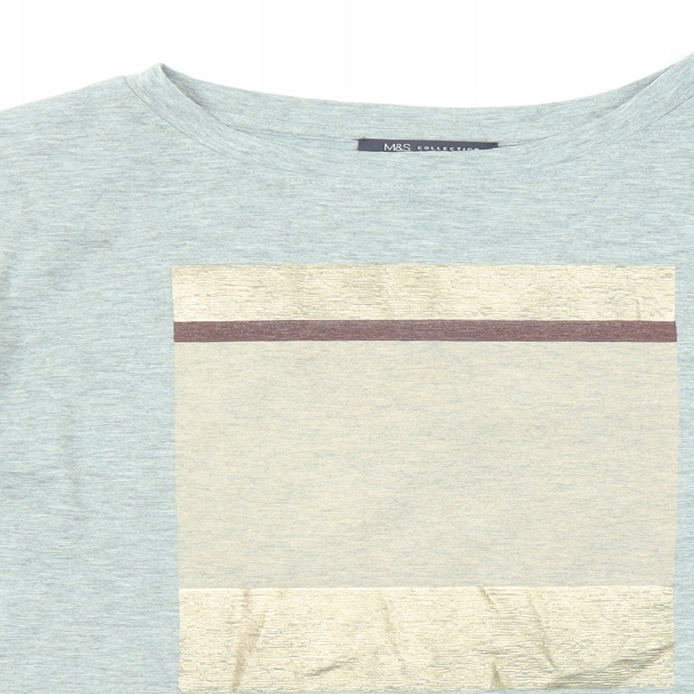 Womens UK Size 12 Marks and Spencer Grey Basic T-Shirt