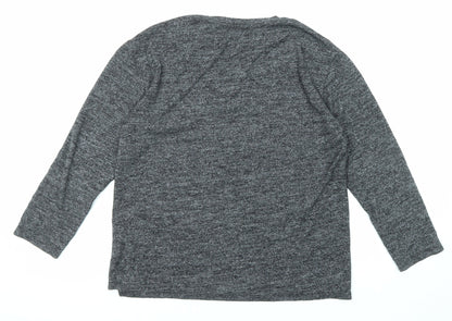 Womens UK Size 10 Zara Grey Basic T-Shirt
