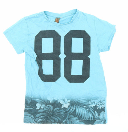 Urban Outlaws Sportswear Boys Blue Cotton Basic T-Shirt Size 9-10 Years Crew Neck Pullover