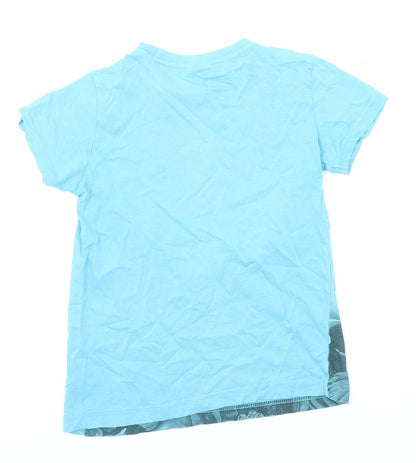 Urban Outlaws Sportswear Boys Blue Cotton Basic T-Shirt Size 9-10 Years Crew Neck Pullover
