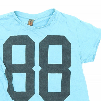 Urban Outlaws Sportswear Boys Blue Cotton Basic T-Shirt Size 9-10 Years Crew Neck Pullover