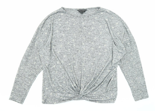 Womens UK Size M Dorothy Perkins Grey Basic Blouse
